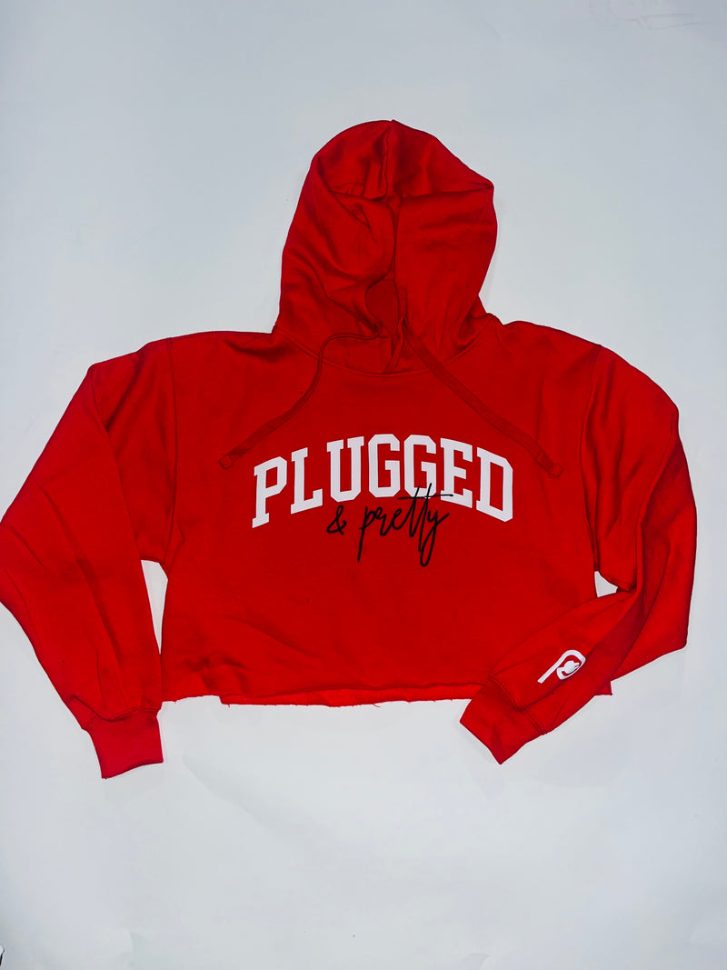 Plugged and Pretty Cropped Hoodie