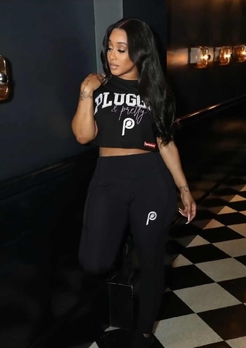"Plugged and Pretty" Crop Top Legging Set
