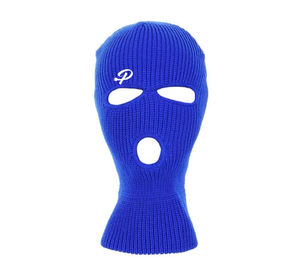 PluggedIn Blue 3-Hole Knitted Ski Mask