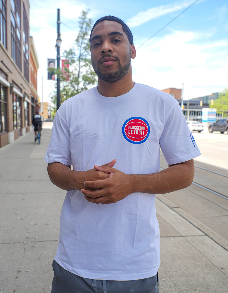 White Detroit Basketball Tee
