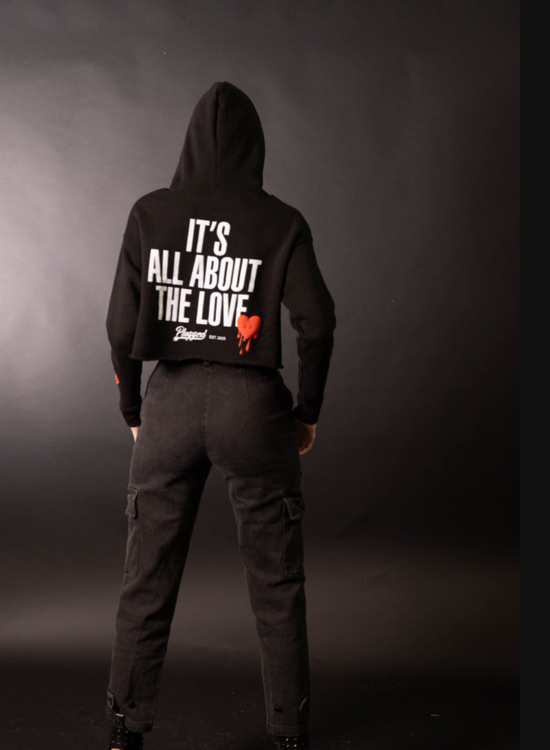 "All About the Love" Ladies Cropped Hoodie