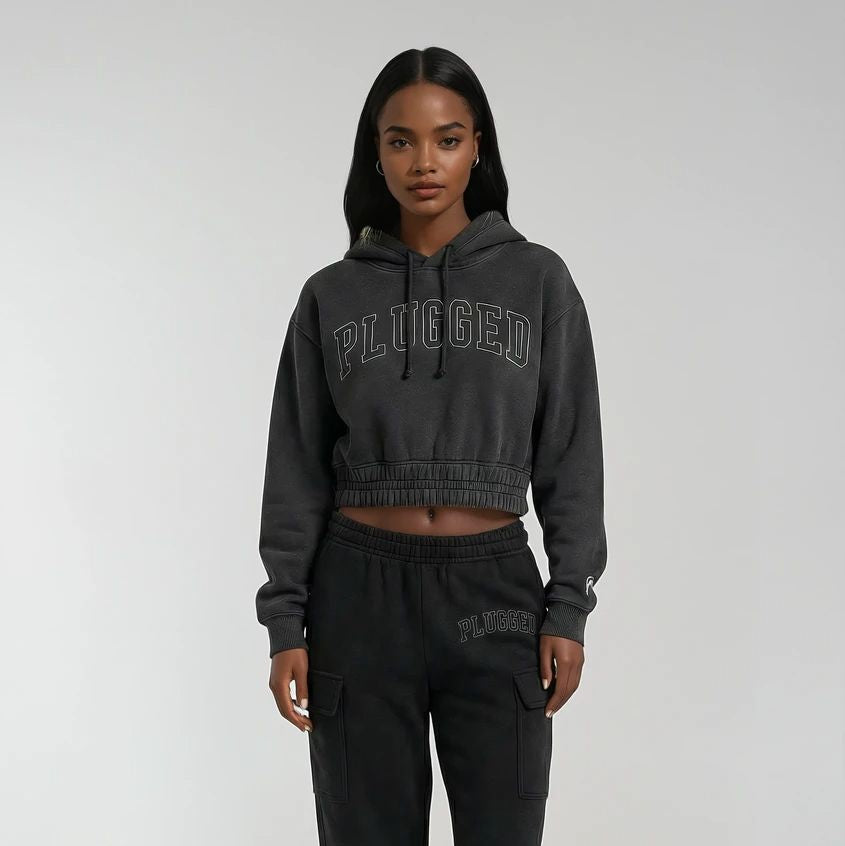 Plugged Womens Cargo Hooded Sweat Suit
