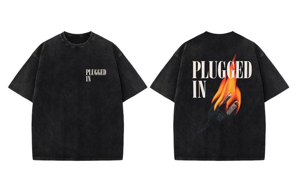 Heavy Weight Luxury "Plugged In Fire" Tee