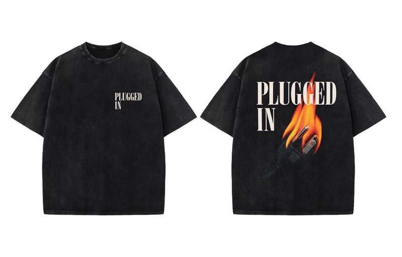 Heavy Weight Luxury "Plugged In Fire" Tee