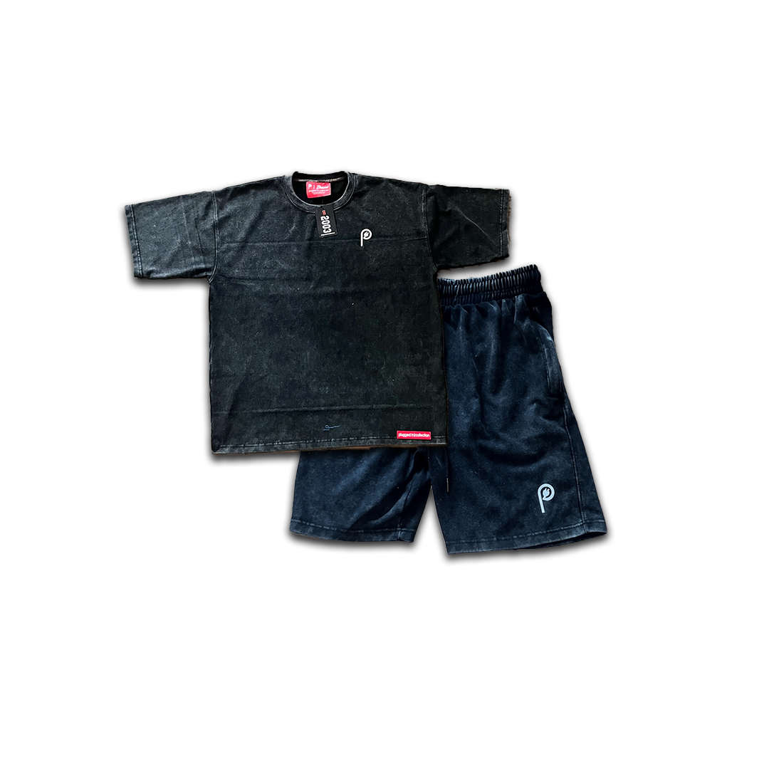 Premium Stone Washed Short Set